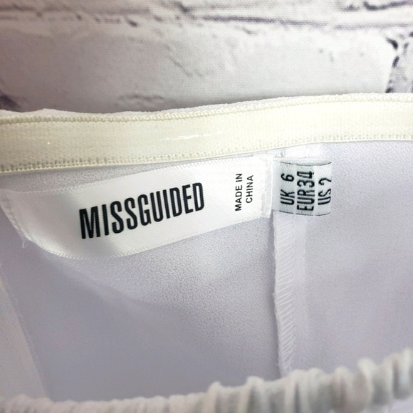 MISSGUIDED Bardot Style Crop Top White Size 2 - Picture 9 of 11